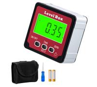 Mcbazel Digital Angle Gauge, Magnetic Inclinometer for Mitre Saw Setup | Digital Level Box and Camber Gauge, 4 x 90 Degree Reference Faces, IP54 Aluminium Body, 2 AAA Batteries Included