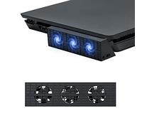 Mcbazel DOBE Intelligent External Auto Temperature Control 3-Fan Cooling Fan Cooler for PS4 Slim Gaming Console (NOT for PS4 or PS4 Pro)