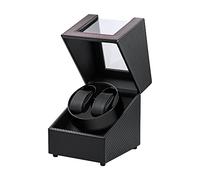 Mcbazel Double Automatic Watch Winder Box, Automatic Watch Display Storage Rotation Wristwatch Box with 2 Slots - Black/Red