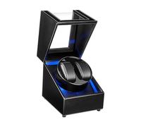 Mcbazel Double Automatic Watch Winder with LED Blue Light,Display Storage Rotation Wristwatch Box with 2 Slots