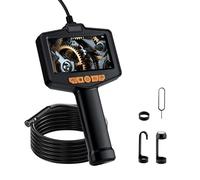 Mcbazel Endoscope with Light, 8 mm Dual Lens Inspection Camera with 4.3 Inch IPS Screen 1080P HD, IP67 Waterproof Endoscope Camera with 3x Zoom, 8 Adjustable LEDs, Semi-Rigid 5M Cable
