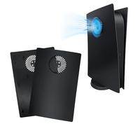 Mcbazel Faceplates with Cooling Vents for Playstation 5 Digital Edition,Replacement Face Plate Side Plates for PS5 Digital Edition,Faceplate Cover Plates for PS5 Digital-Black(Not for PS5 Slim/Pro)