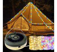 Mcbazel Fary String Light,10m/33ft Solar Camping String Lights with Remote Control, USB Retractable Dector Fairy Lights 2000mAh with Hook for Outdoor/Indoor/Camping/Wedding Decor/Christmas Party