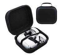 Mcbazel Hard Travel Case for Quest 2, Quest 3/3S, EVA Hard Shell Carrying Case Storage Bag for VR Gaming Headset and Controllers Accessories (Black)