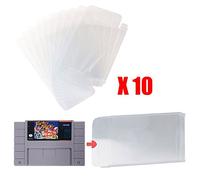 Mcbazel LOT 10 Clear Case Sleeve Protector for Super Nintendo SNES Games Cartridge (Set of 10)