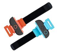 Mcbazel NS Switch 2 Joy-Con Wrist Straps, NS Switch 2 Wrist Strap & Joy-Con Strap, Dual-Size Adjustable PU with ABS Mount, Non-Slip, Sweat-Resistant, Tool-Free Installation (Orange & Blue)