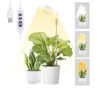 Mcbazel Plant Growing Light, 48 LEDs Full Spectrum Growing Light Lamp for Indoor Plant,10 Adjustable Brightness 180° Rotatable with Auto On/Off Timer 3/9/12H for Small Plant