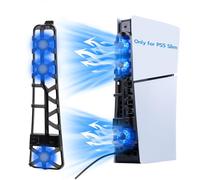 Mcbazel PS5 Slim Cooling Fan with RGB Lighting, USB Powered, 3 High-Speed Fans, Enhanced Airflow, Cooling Fan for PlayStation 5 Slim Console