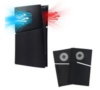 Mcbazel PS5 Slim Faceplate Replacement Hard Side Panel Plate,Protective Replacement Cover with Cooling Vent Accessories for Playstation 5 Slim Digital Edition - Black(Not for PS5/PS5 Pro)