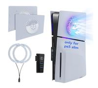 Mcbazel PS5 Slim Faceplate Replacement Set with Dynamic RGB Lights & USB Hub,Upper Cover Replacement Faceplate Accessories for PS5 Slim Disc/Digtial Edition Console-White