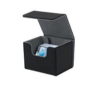 Mcbazel PU Leather Deck Box Holder for MTG & TCG Cards - Storage Case Fits 100+ Single Sleeved Cards, Black (gf-020454)