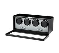 Mcbazel Rectangular Automatic Watch Winder Box Made of PU Leather for 4 Watches, Ultra-Silent Motor with 4 Dials, LED Light Indicator, 4 Rotation Modes, Black