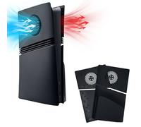 Mcbazel Replacement Faceplates Covers with Vent for PS5 Pro Disc Edition, Side Panel Plate for Playstation 5 Pro Disc Edition Console Cover(Black)