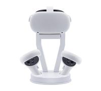 Mcbazel Stand Holder Compatible with Quest 3s/Quest 2/Quest 3/PS VR/Touch Controller, VR Headset Display Stand - Sturdy, Easy Assembly, Non-Slip Base, Space-Saving Design - White