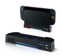 Mcbazel Switch 2 Cooling Dock with RGB Fan, Efficient Cooling System, 3 Adjustable Fan Speeds, Game Card Storage, USB Ports, Stylish Design for Nintendo Switch 2 Dock, Plug & Play, Black