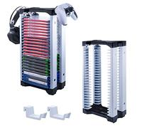 Mcbazel Universal Game Storage Tower, 23-Game Holder Rack for PS4/PS5/PS5 Slim/PS5 Pro, Xbox & Switch/Switch 2, Universal Game Storage & Organizer (Black & White)