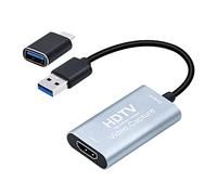 Mcbazel Video Capture Card, 4K HDMI to USB Capture Card with USB C Adapter, HD 1080p HDMI Video Capture Device for LiveBroadcasting/Editing Video/Games/Streaming/Online Teaching