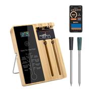 Mcbazel Wireless Smart Bluetooth Meat Thermometer, Digital Meater with LED Screen, IPX7 Waterproof Food Cooking Thermometer for BBQ Grill Smoker Oven Kitchen - 2 PCS