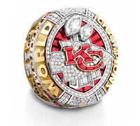 MCBEAN 57th Super Bowl Champion Ring for Chiefs, 2020 KC Championship Loops Replica NFL Memorabilia Collectibles Best Gifts for Men Women Friend Rugby Lovers Alumni,12#