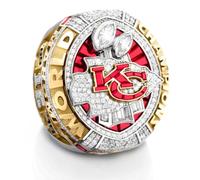 MCBEAN 57th Super Bowl Champion Ring for Chiefs, 2020 KC Championship Loops Replica NFL Memorabilia Collectibles Best Gifts for Men Women Friend Rugby Lovers Alumni,8#