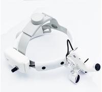 McbeAn Dental Loupe, 2.5X Binocular Loupes Magnifier with Headlight & Headband, 30000lux High Brightness, Lightweight, Magnifying Binocular Lab Equipment for ENT, Stomatology Lab