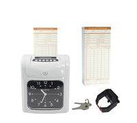 McbeAn Digital Attendance Recorder, Efficient Time Recorder With 50 Clocking Cards, Clock In/Out, Two-colour Printing, Automatic Suction & Retreat Functions, For Office, Factory Staffs