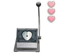 McbeAn Heart Button Cutter, Manual Graphic Punch and Die Cutting Machine, Ergonomic Handle, Cut Paper Diameter 62x70mm, for Heart Badge Making