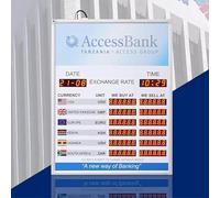 McbeAn LED Exchange Rate Display, Electronic Nation Timezone Exchange Rate Display Screen with RC, Clear Easy Read, Power-Off Memory Function, for Home Office