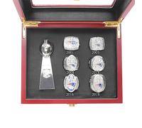MCBEAN New England Patriots 6-Year Championship Ring Set Replica - NFL Super Bowl Souvenir Collectibles, Rugby Gifts for Men