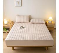 MCBHSH Mattress Cover with Zip Quilted Mattress Protector Mattress Topper Cover 360° Fully Total Encasement Fitted Sheet Cover Washable Removable-B-180×200+25cm