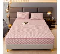 MCBHSH Mattress Cover with Zip Quilted Mattress Protector Mattress Topper Cover 360° Fully Total Encasement Fitted Sheet Cover Washable Removable-D-180×200+30cm