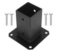 McBlast 1 Pc Bolt Down Square Fence Post Base 80x80x150mm | Heavy Duty Metal Support, Pre-Drilled Holes, Includes Fixings, For Decking and Pergola, Easy Installation, Rustproof