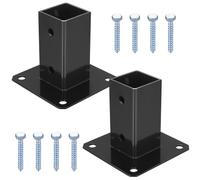 McBlast 2 Pcs Bolt Down Fence Post Holder 50x50mm | Heavy Duty Anchor, Includes All Fixings, For Garden Decking and Railings, Simple Setup, Rustproof