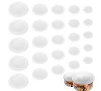 McBlast 25 Pcs Can Lids for Tins, Plastic Tin Lids for Cans, Reusable Yogurt Pot Lidss, Yogurt Lid for Cans, Food Storage Cover, Yoghurt Cover(60/75/85/102/130 mm)