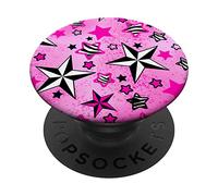 McBling Trashy Y2K Aesthetic Tattoo Stars Zebra Pink Black PopSockets Swappable PopGrip