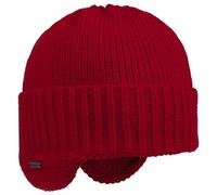 McBURN Anton Knit Hat Men - Made in Italy Wool Beanie Winter ski with Lining, Lining Autumn-Winter - One Size red