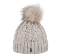 McBurn Cable Knit Hat with Cuff Women - Made in Italy Winter Beanie Wool Cuff, Lining, Lining Autumn-Winter - One Size Beige