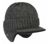 McBURN Dinder Peak Pull On Women/Men - Made in Italy Winter Beanie Wool Men´s with Lining, Lining Autumn-Winter - L/XL (58-61 cm) Anthracite