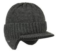 McBURN Dinder Peak Pull On Women/Men - Made in Italy Winter Beanie Wool Men´s with Lining, Lining Autumn-Winter - S/M (54-57 cm) Anthracite