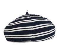McBURN Twotone Stripes Beret Women - Made in Italy Cotton Women´s Summer Spring-Summer - One Size Navy
