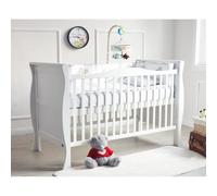 MCC BABY BED Solid Wooden Baby Cot Bed Savannah City Sleigh Cot Bed Toddler Bed & Premier Water Repellent Mattress - Made in England