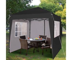 MCC Direct 2X2m Pop up Gazebo with Removable Sides & Storage Bag in Black MCC Direct Black