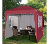 MCC Direct 2X2m Pop up Gazebo with Removable Sides & Storage Bag in Red MCC Direct Red