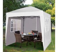 MCC Direct 2X2m Pop up Gazebo with Removable Sides & Storage Bag in White MCC Direct White