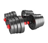 MCC Direct 30KG Adjustable Red Dumbbells Set Anti-Slip Strength Training Weights in Black MCC Direct Black