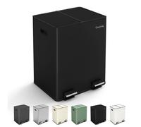 MCC Direct 30L Dual Pedal Bin for Recycling & General Waste Kitchen Bin (2x15L) in Black MCC Direct Black