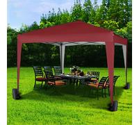 3x3m Pop up Garden Gazebo Party Tent Marquee with Storage Bag MCC Direct Red One Size