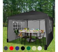 MCC Direct 3x3m Pop up Gazebo with Removable Sides & Storage Bag in Black MCC Direct Black