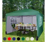 3x3m Pop up Gazebo with Removable Sides and Storage Bag MCC Direct Green One Size
