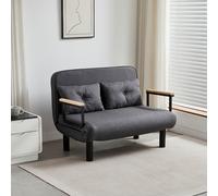 mcc direct 4 in 1 Folding Double Sofa Bed Convertible Lounge Sleeper Chair with Adjustable Backrest and 2 Tufted Cushions, Sleeper Recliner Armchair for Living Room, Bedroom, Guest Room (Grey)